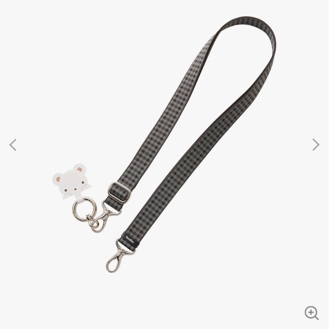 ファミリア familiar ショルダーストラップ 黒系 チェック