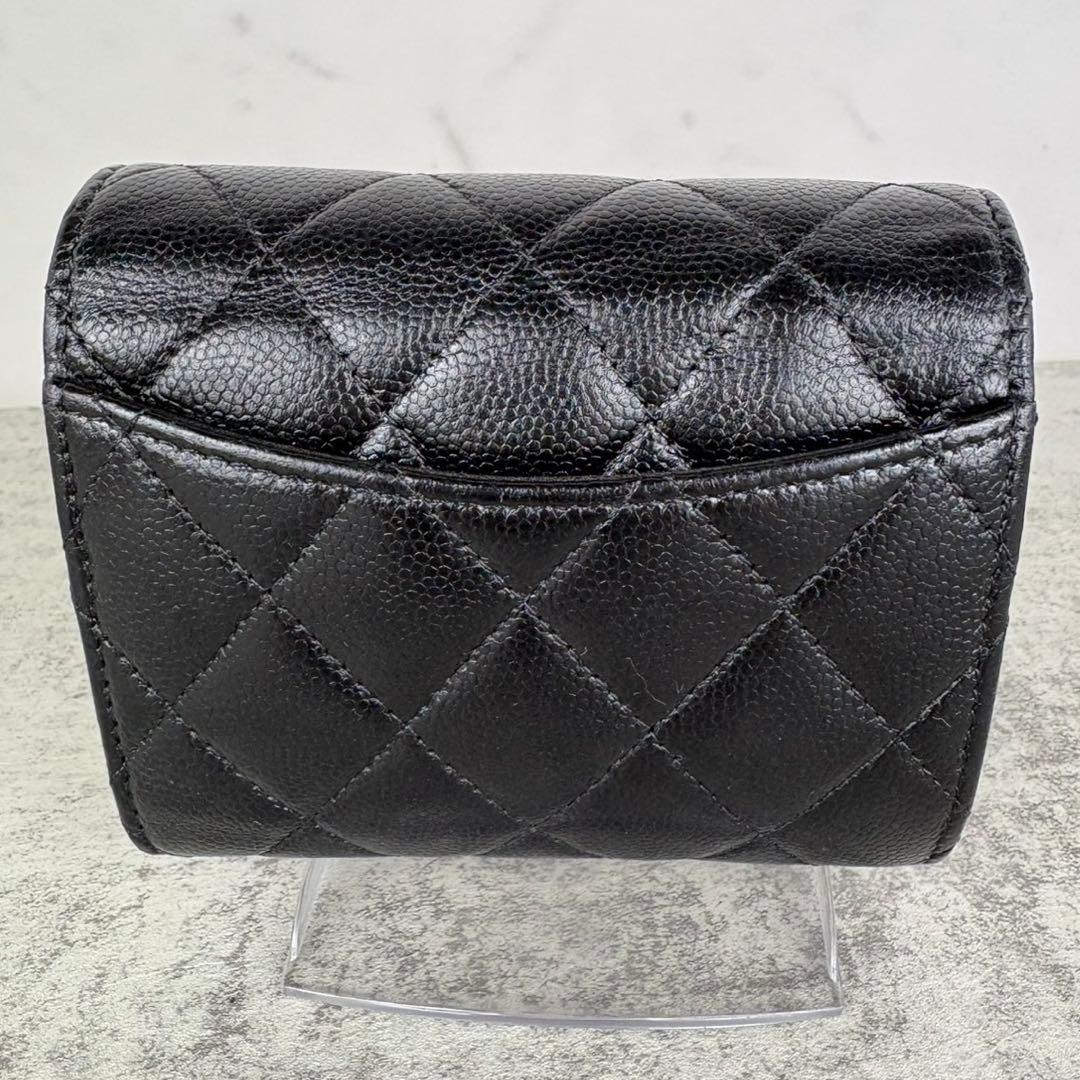 CHANEL マトラッセ　キャビアスキン　三つ折り　財布　ケース