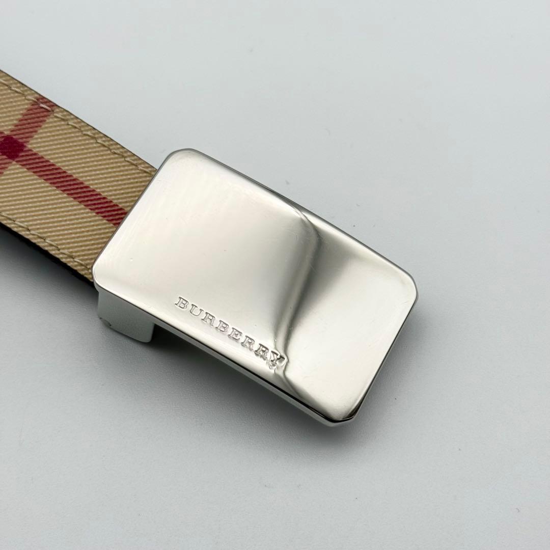 ✨美品✨バーバリー ベルト ノバチェック PVC シルバー金具 ユニセックス