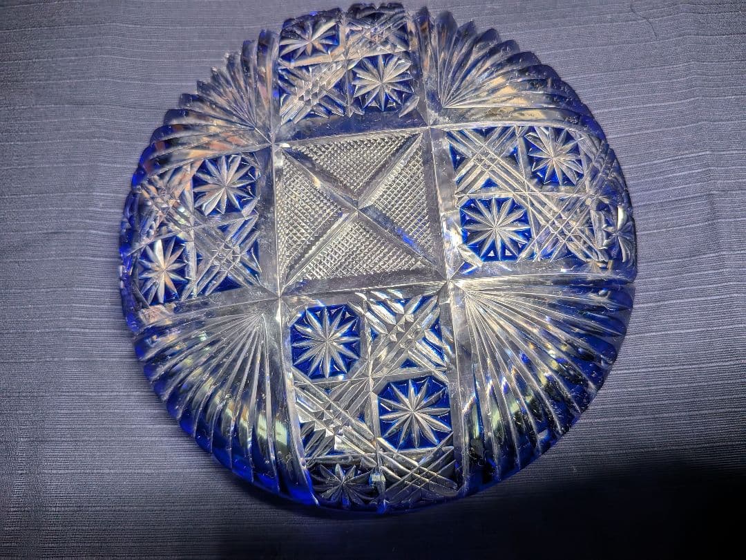 レトロ江戸切子灰皿アート飾