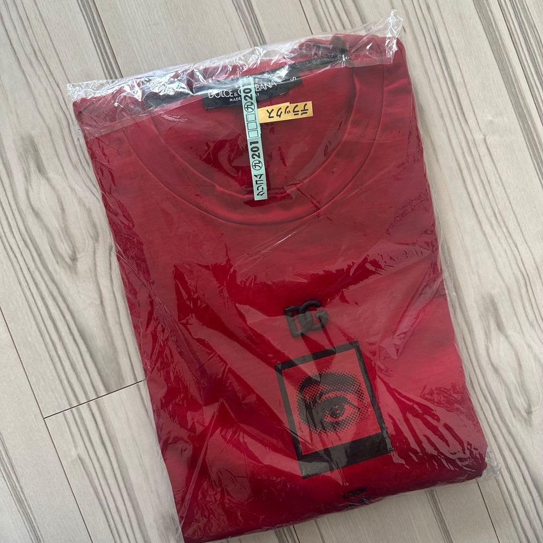 【クリーニング済み美品】DOLCE & GABBANA メンズTシャツ 赤 S