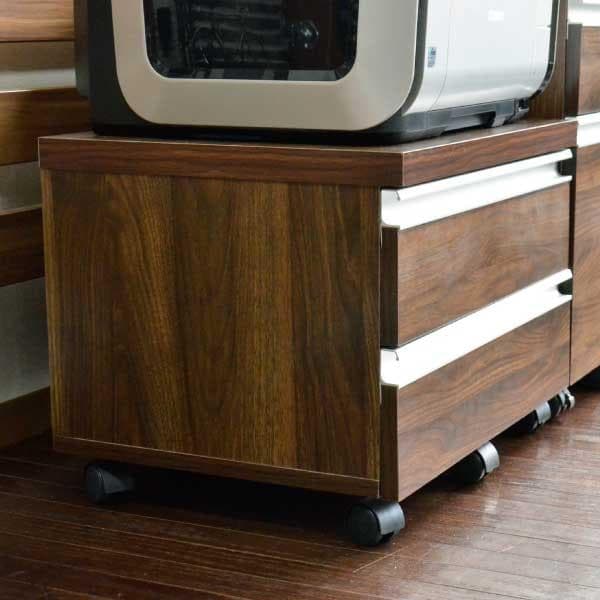 《新品・送料無料》プリンターワゴン 引出し ウォールナットブラウン
