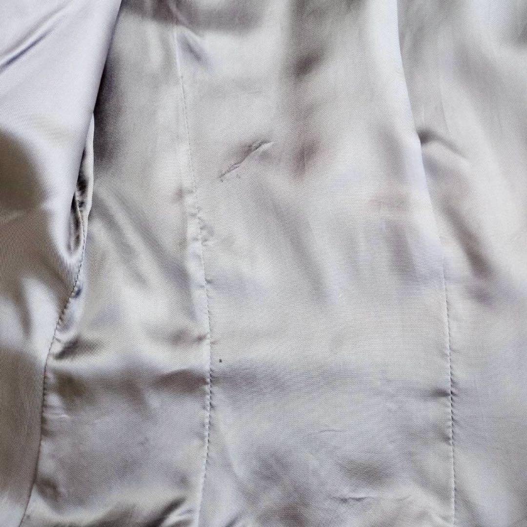 バリー シングルライダースジャケット レザー 本革 ノーカラー ネイビー 40