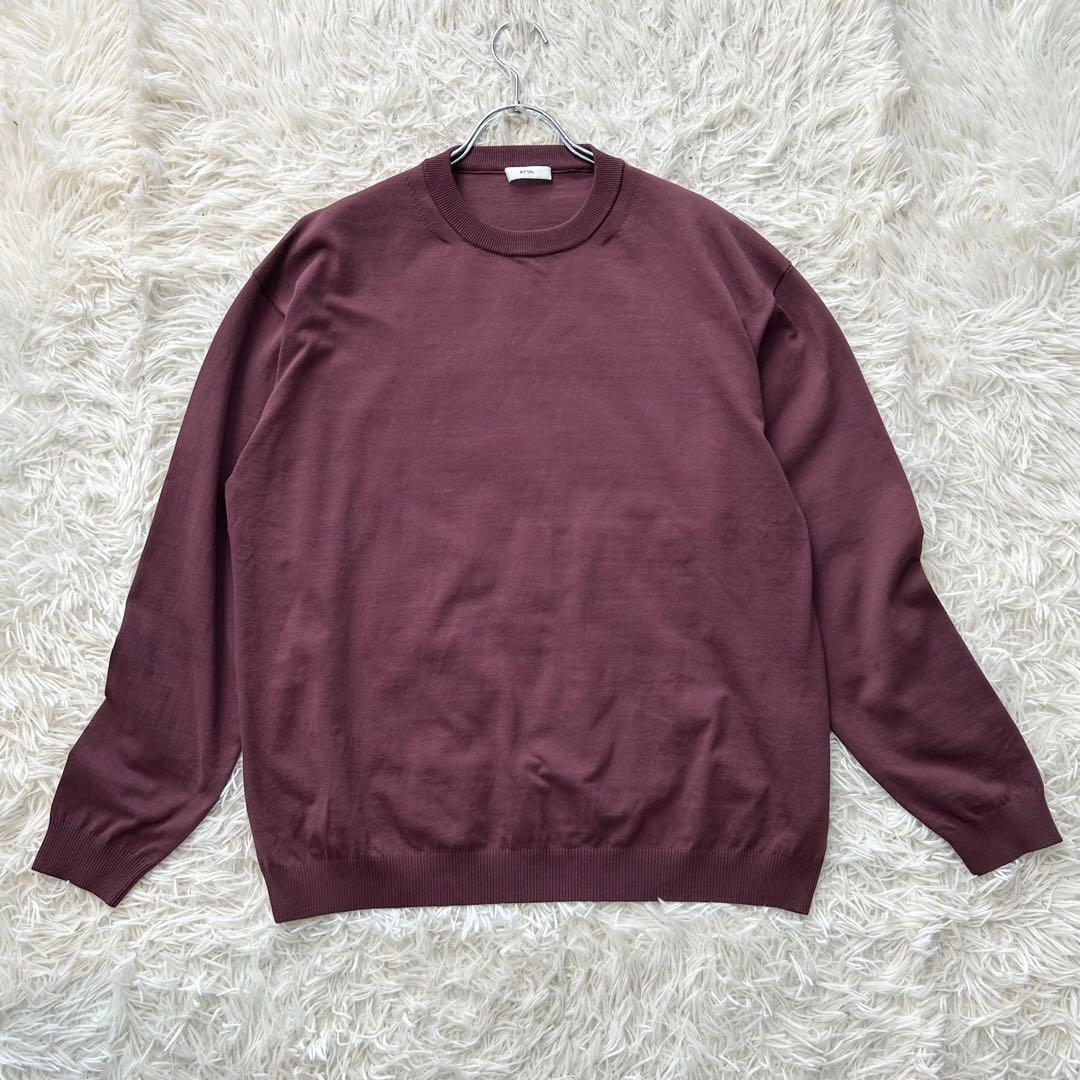 ✨美品✨ エイトン 2025年 ニット コットン100% 洗える クルーネック