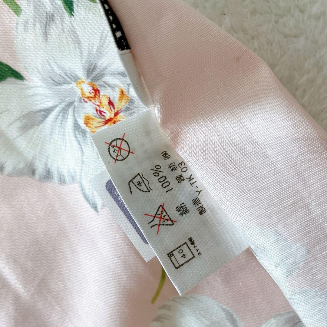 タグ付き　クリスチャンディオール　エプロン　ピンク×ホワイト　花柄　カトレア