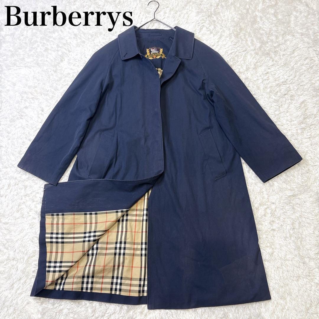 Burberry バーバリー ロングコート ネイビー 比翼ボタン 15ABR