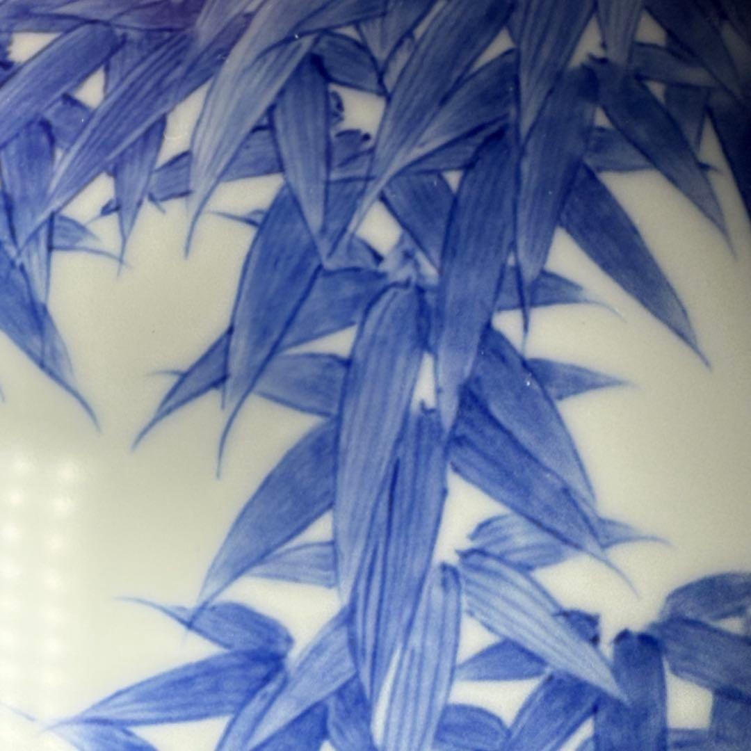 鍋島御庭焼　市川光春　本人作　最高位作　色鍋島竹梅図大花瓶　高33.5cm