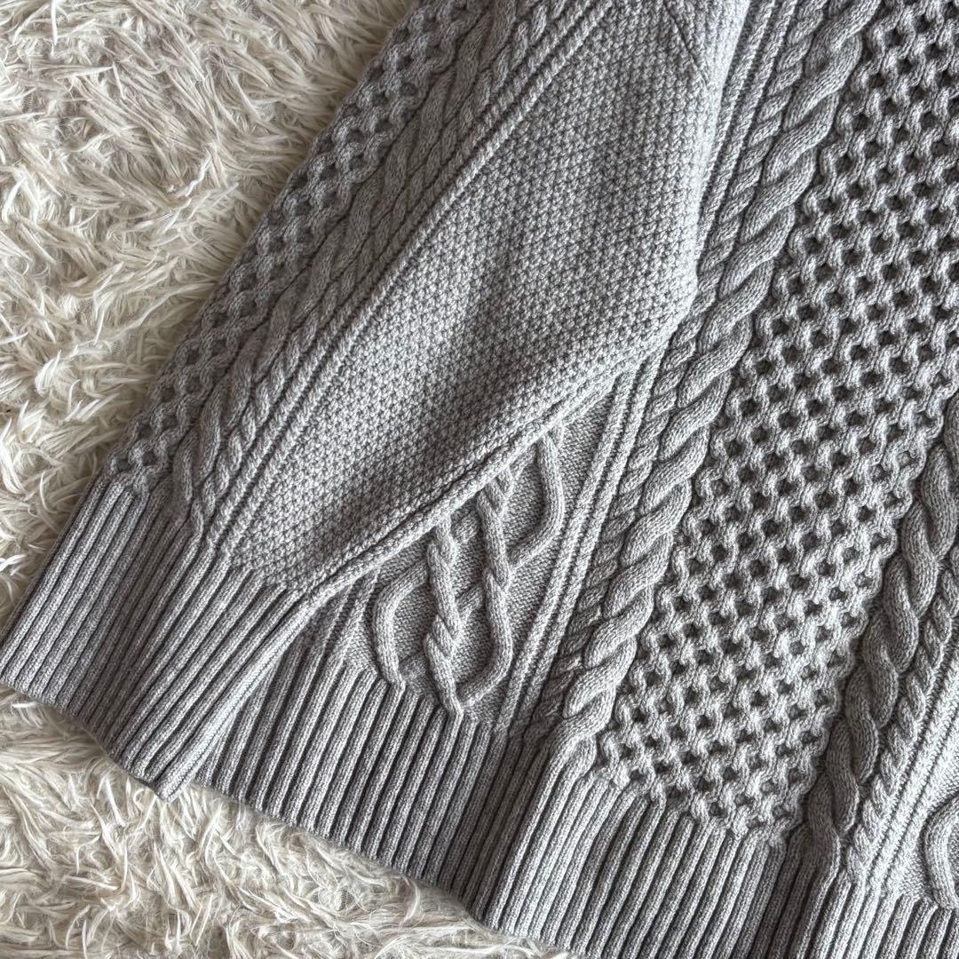 23区 杏さん着用 ウール カシミヤ アランパターン カーディガン 44