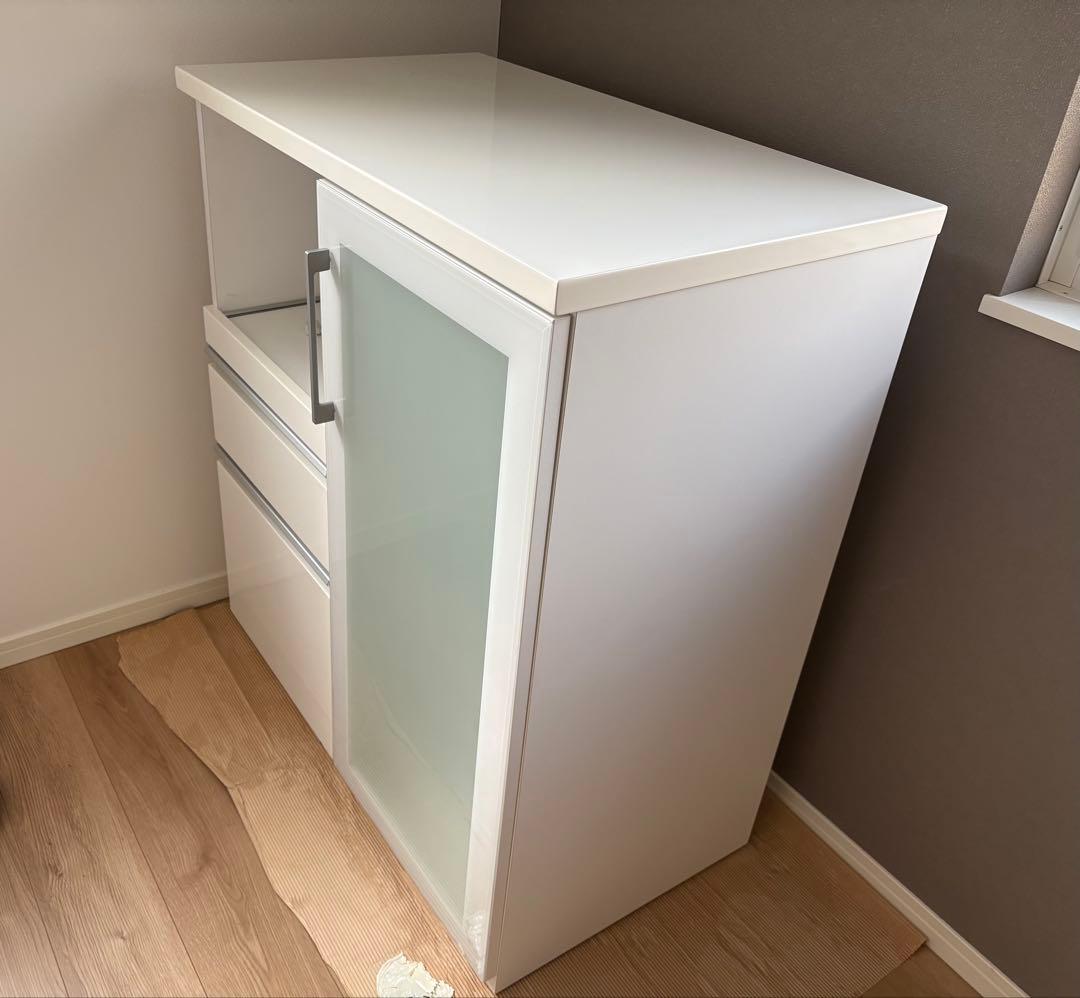 ニトリ・キッチンカウンター・食器棚、木製レンジボード