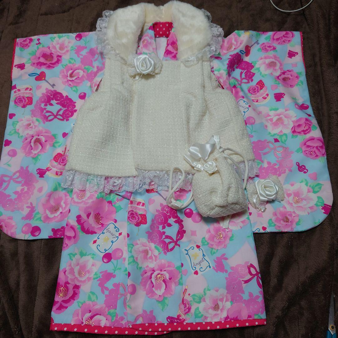 松田聖子　七五三　3歳　seikomatsuda 水色　被布セット　ツィード