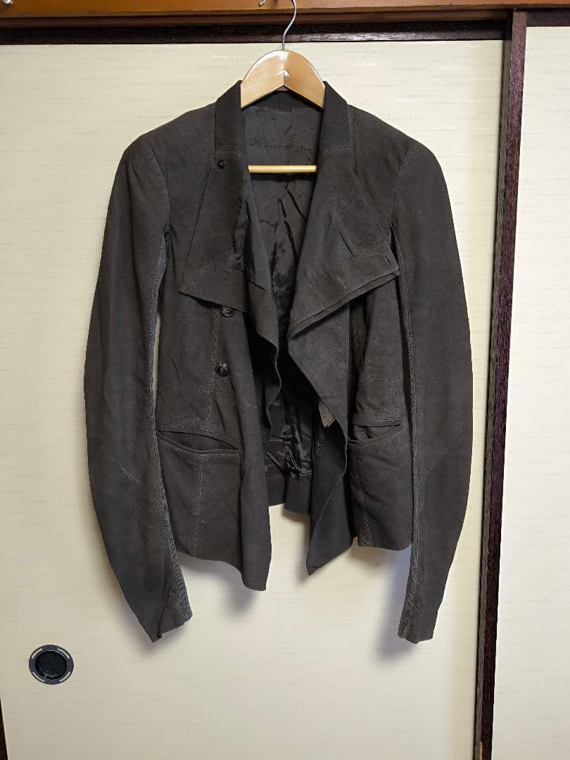 Rick Owens ダストグレー デストロイ レザージャケット