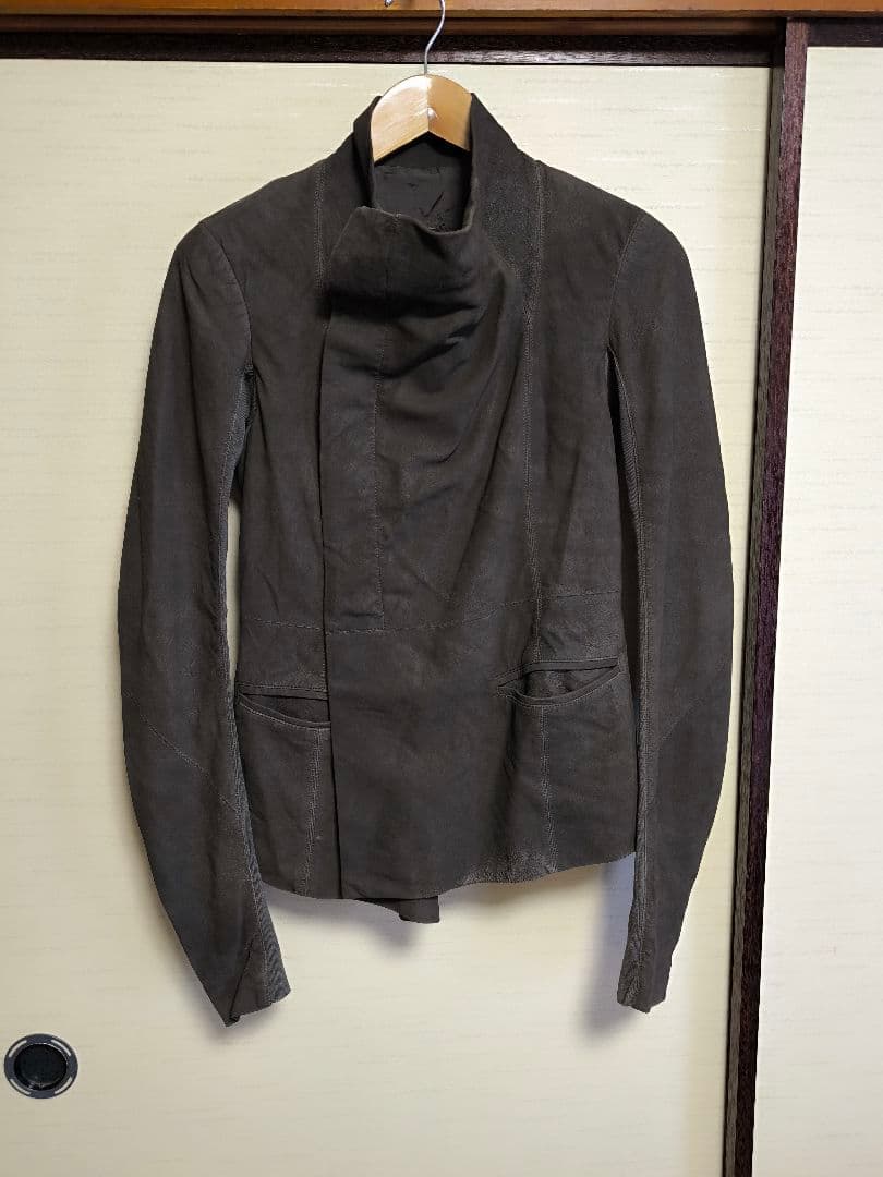 Rick Owens ダストグレー デストロイ レザージャケット