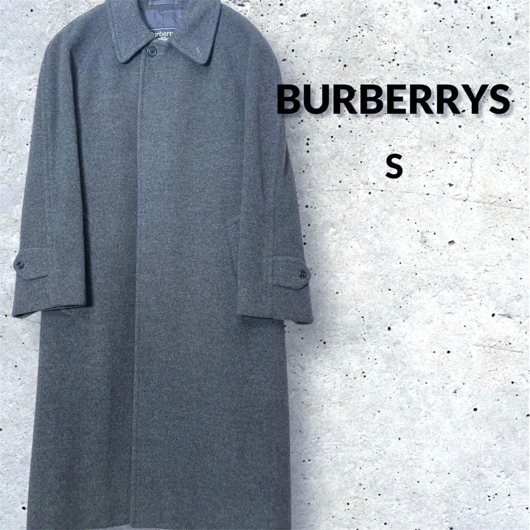 Burberrys'ウールステンカラーコートラグラン袖グレー