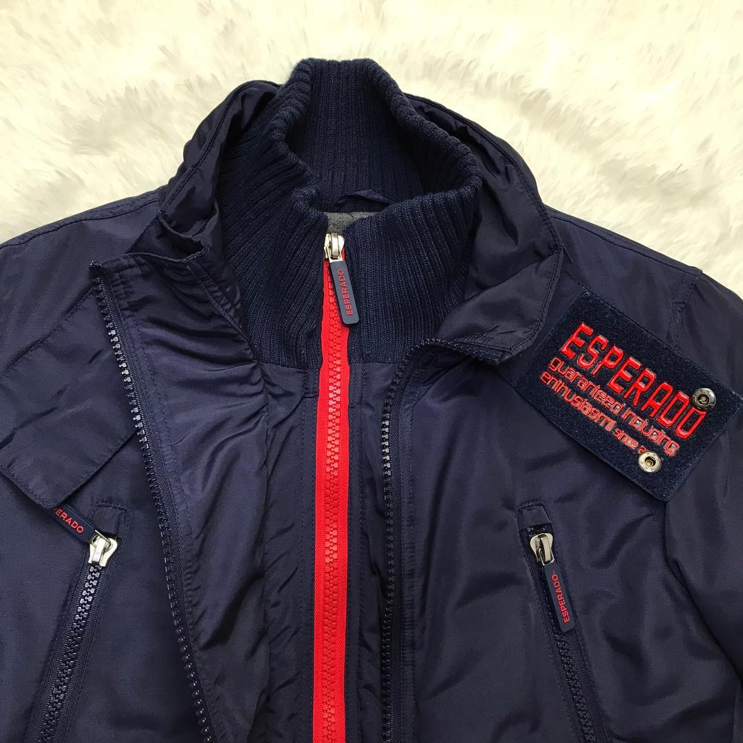 ESPERADO 中綿入りジャケット ドイツ 乗馬ブランド 袖口リブ ネイビー
