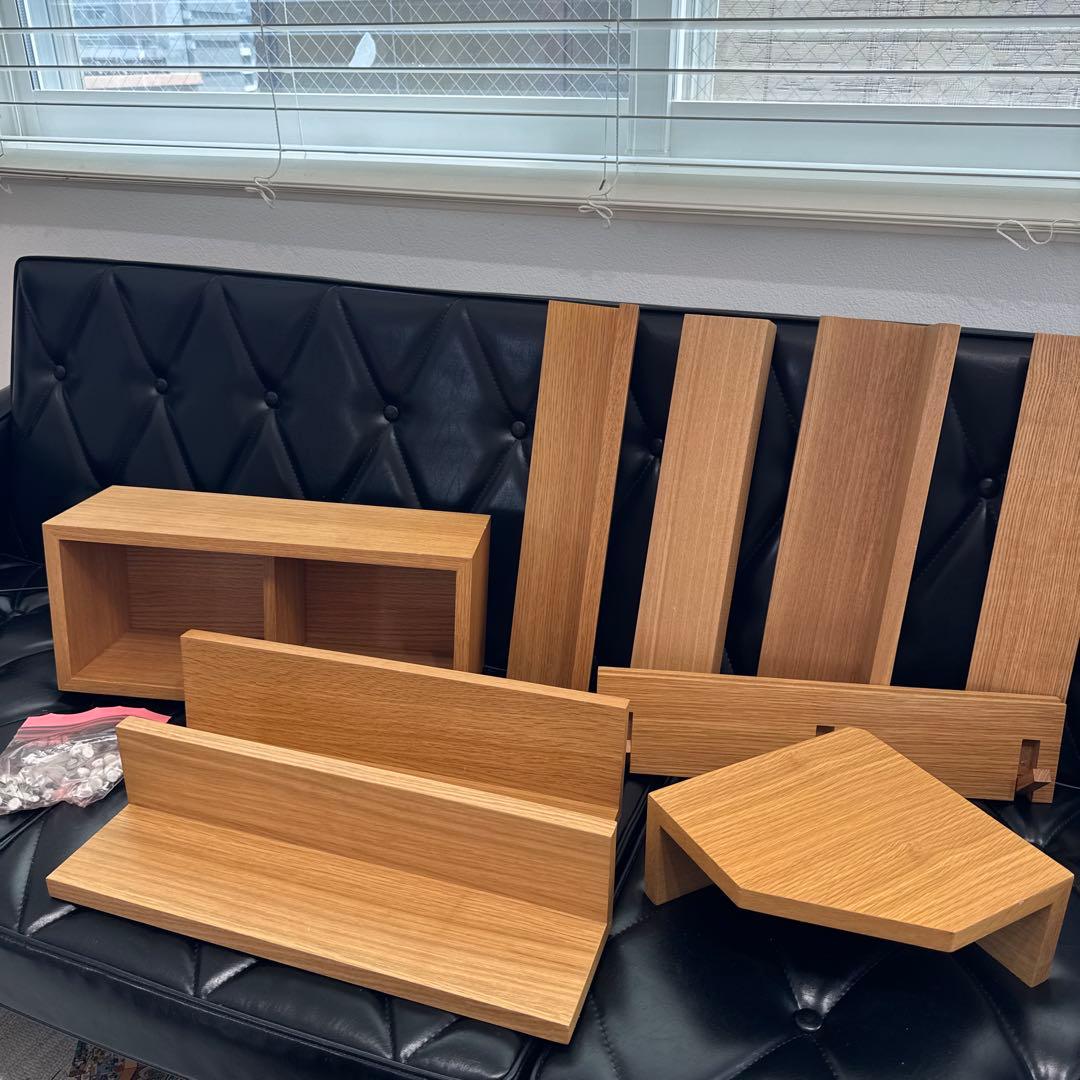 廃盤訳アリ★無印良品 壁に付けられる家具9 点セット棚コーナー３連ハンガー箱長押