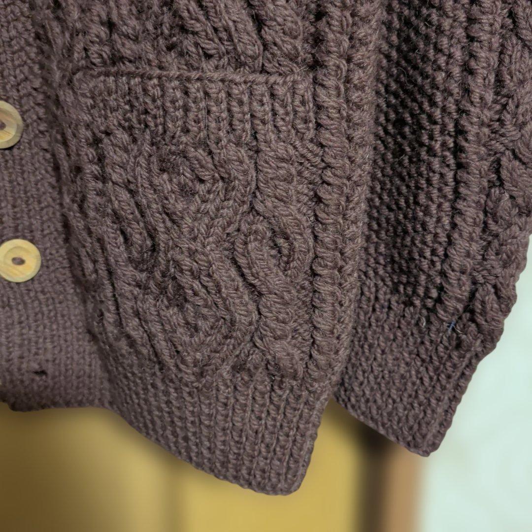 INVERALLAN インバーアラン　3Aカーディガン　ブラウン　グリーンタグ