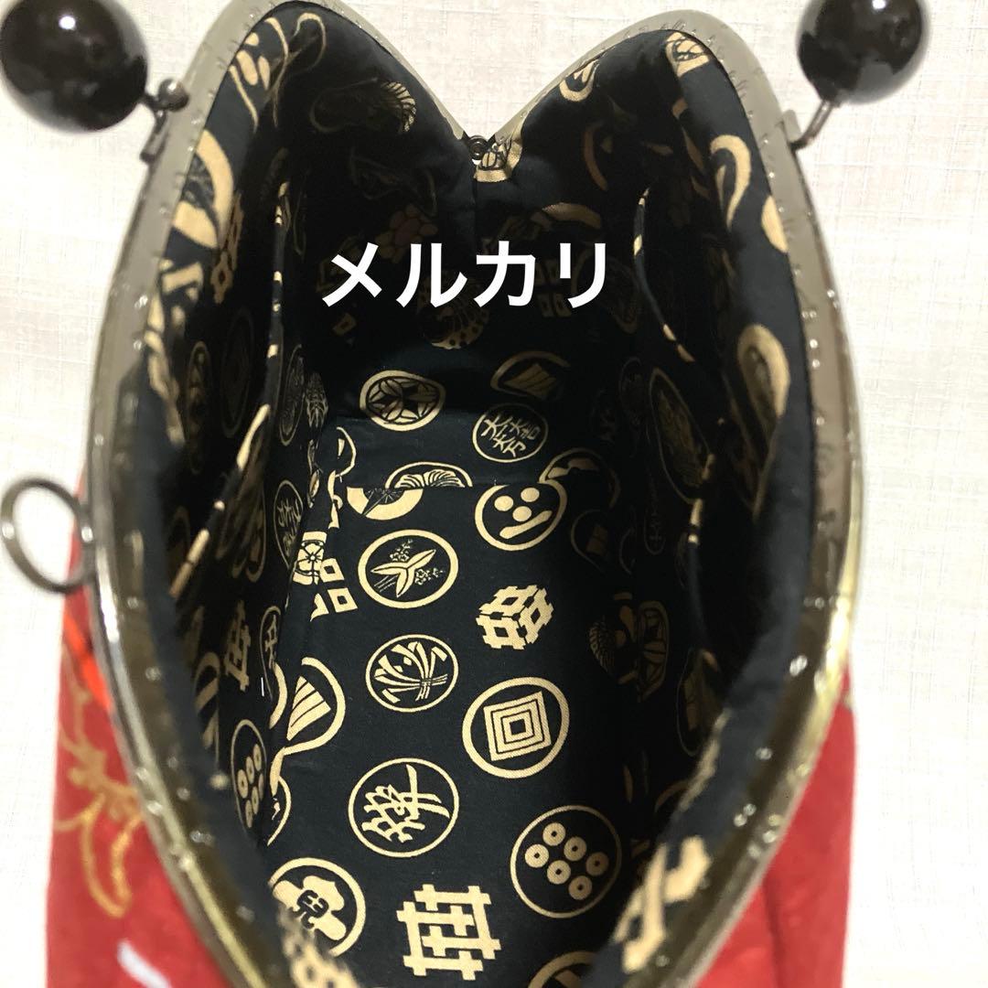 龍柄　がま口バッグ　ハンドメイド　和柄　ショルダーバッグ