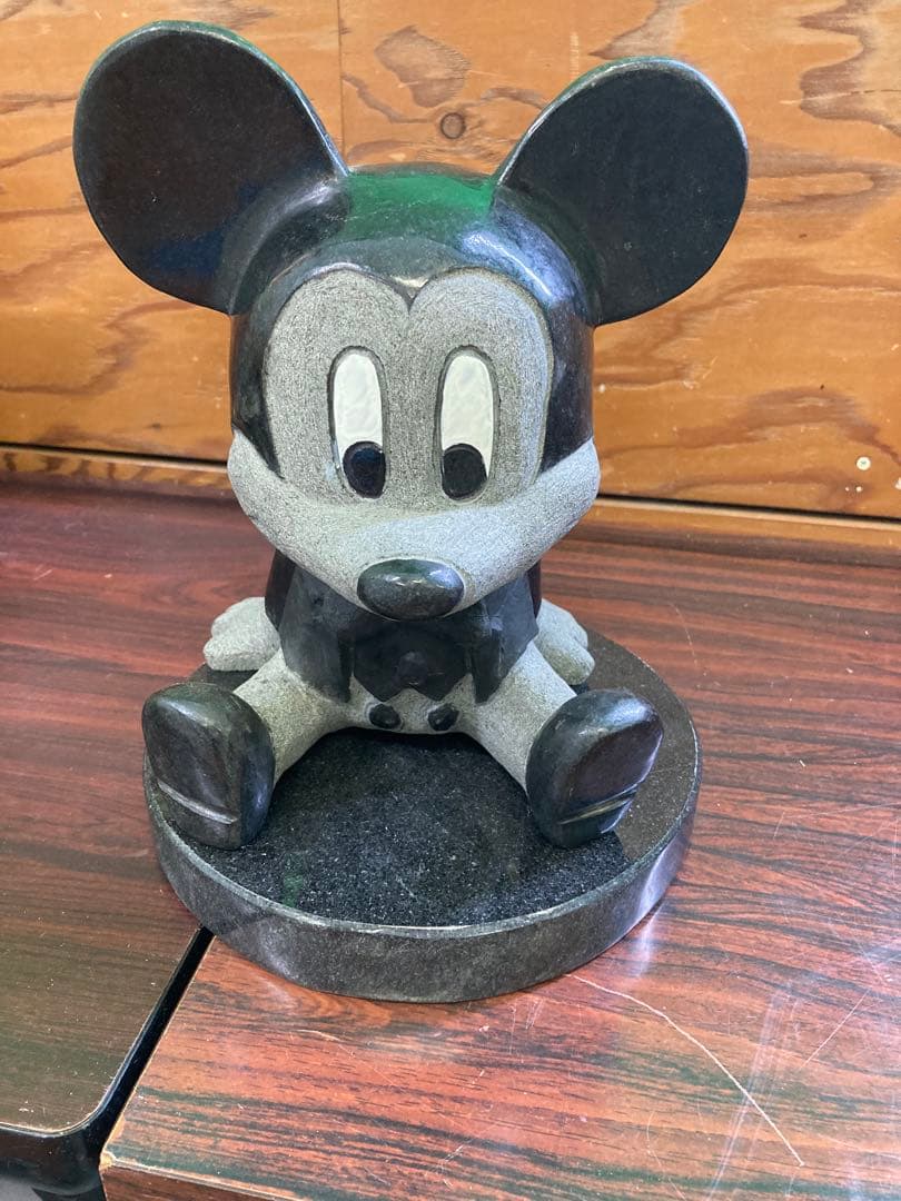 石像　ディズニー　ミッキーマウス　御影石　オブジェ　置物