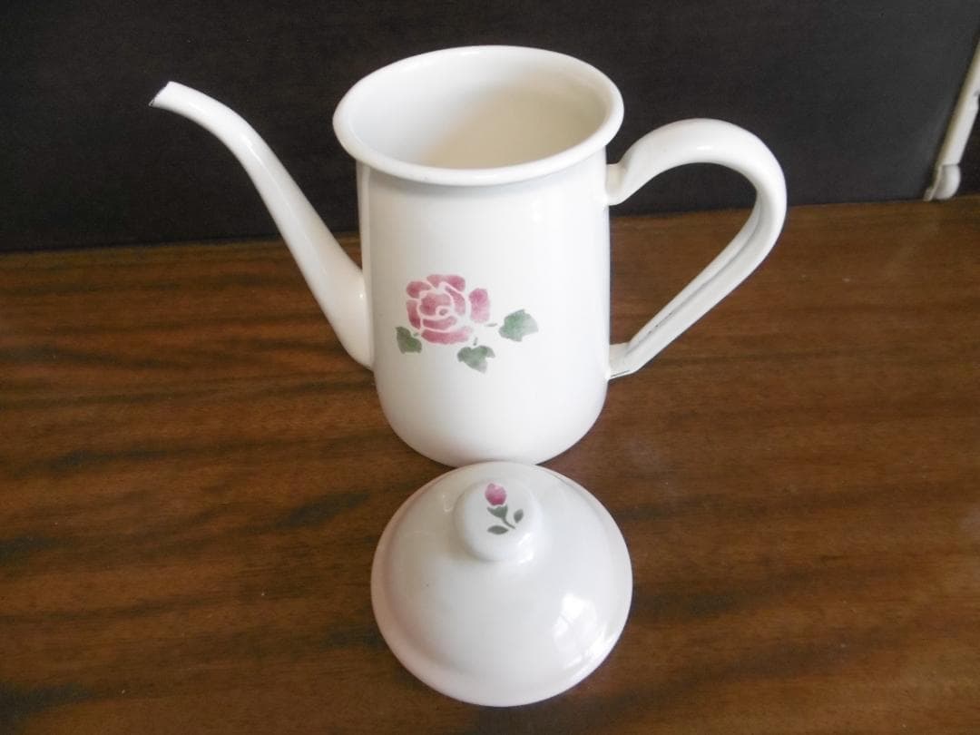 ホウロウ製コーヒーポット　マニーローズシリーズ