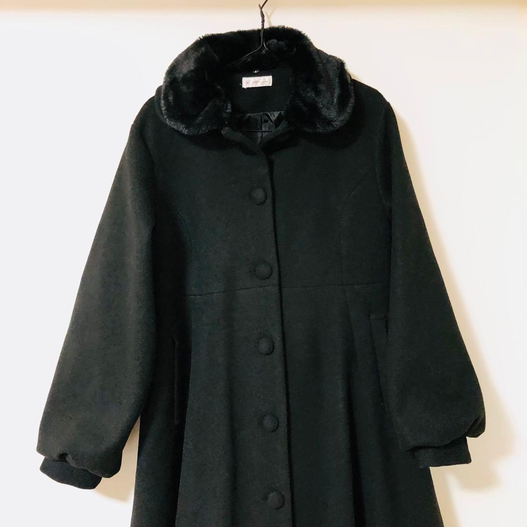 未使用品 青木美沙子 しまむら ロングコート 黒 Lサイズ ブラック