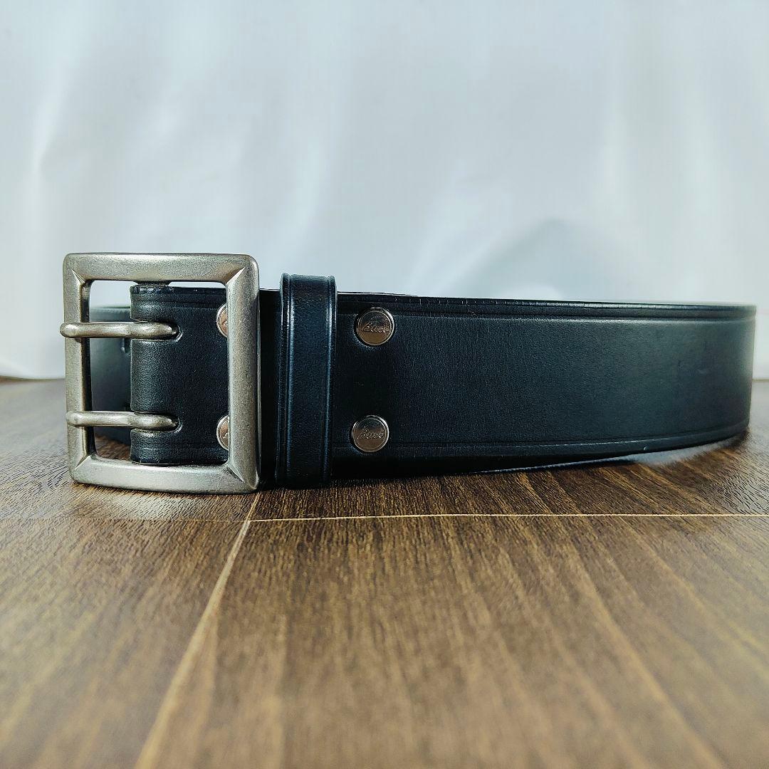 【極艶美品】BUCO ブコ 極厚ブライドルドレスベルト ダブルピンバックルベルト