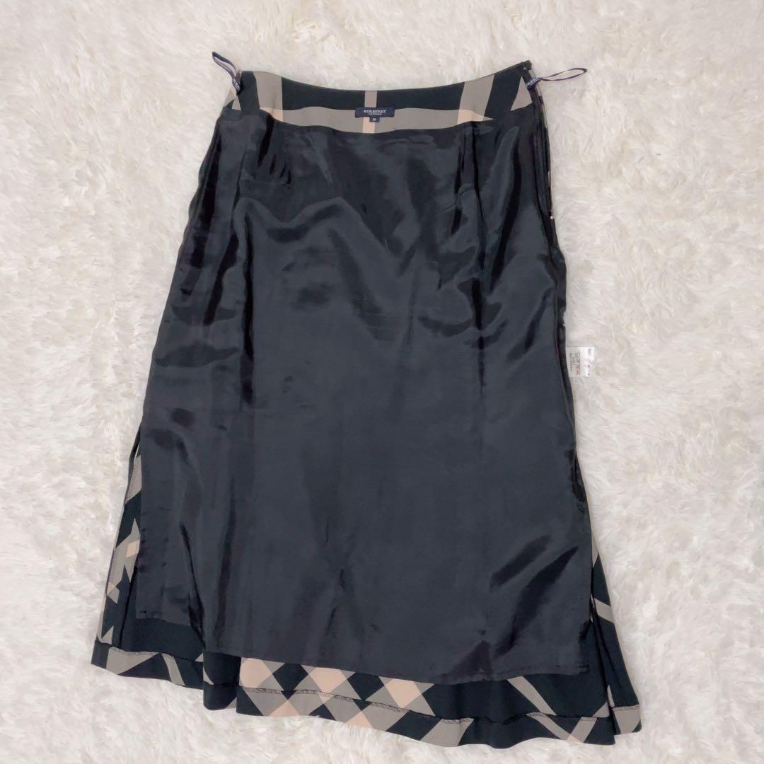 極美品 バーバリーメガチェック ボックスプリーツロングスカート 13号 XL
