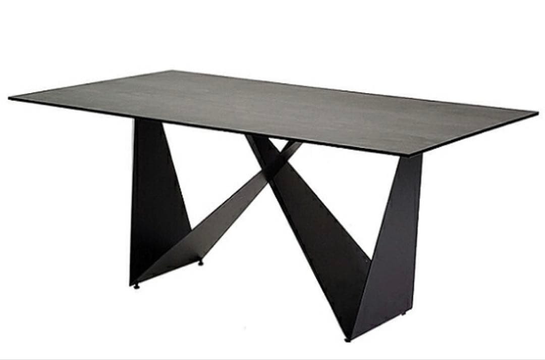 ☆セラミック加工 ダイニングテーブル☆スチール脚 V字形状脚 オシャレ