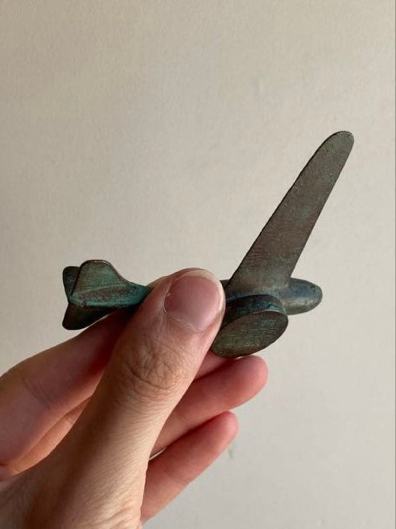 戦前　航空研究所　飛行機文鎮　銅器製　昭和6(1931)年