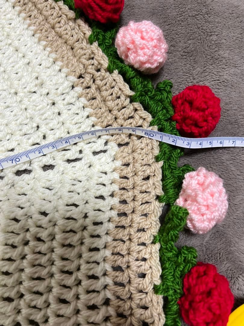 花束ブランケット　ブーケブランケット　ハンドメイド　バラ　直径約90cm