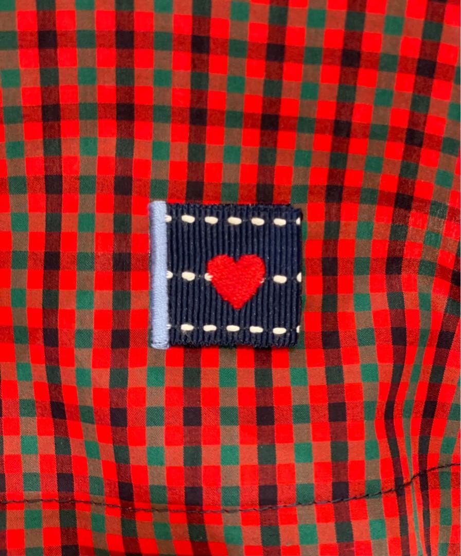 familiarファミリア　ワンピース　赤と緑のチェック 半袖　女の子　90cm