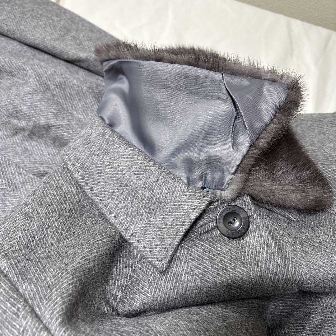 【極美品】ゼニア レリアン カシミヤ100 ロングコート ヘリンボーン ミンク