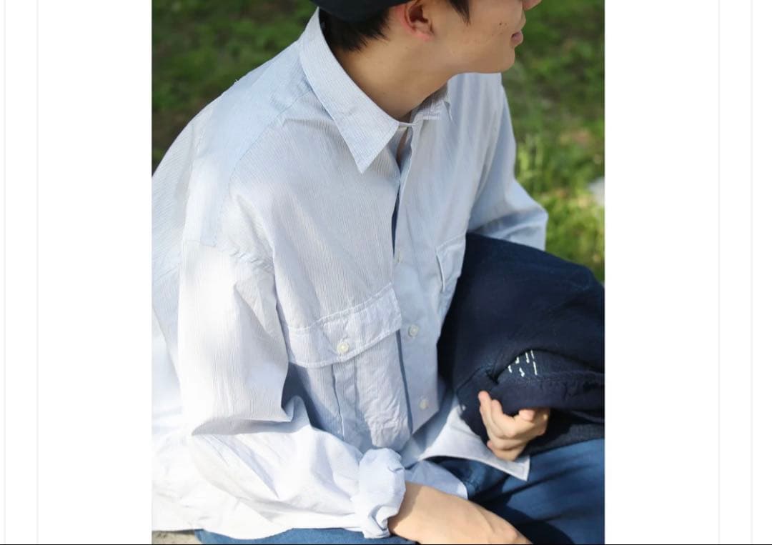 トップス porter classic - ROLL UP STRIPE SHIRT