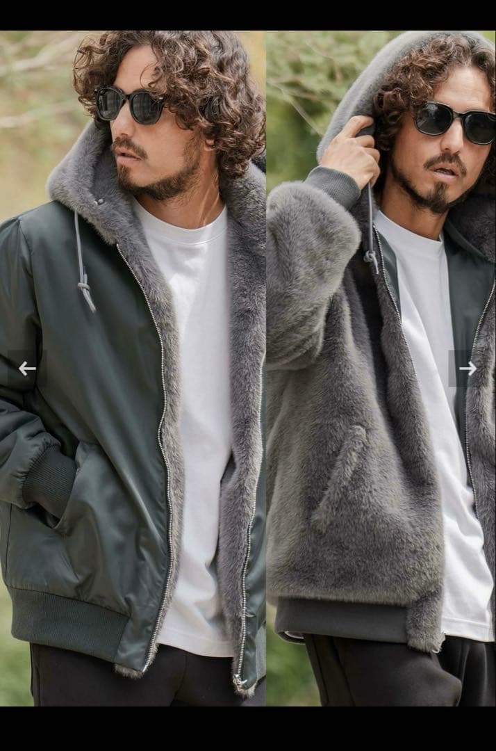 CAMBIO カンビオ リバーシブルエコファーナイロンブルゾン size M