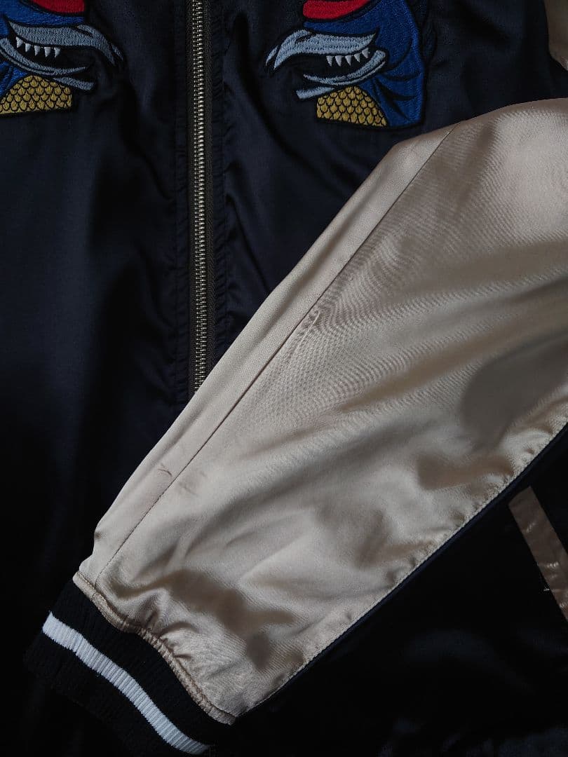 【L】PUNK DRUNKERSxGODZILLA ガイガン＆ヘドラ スカジャン