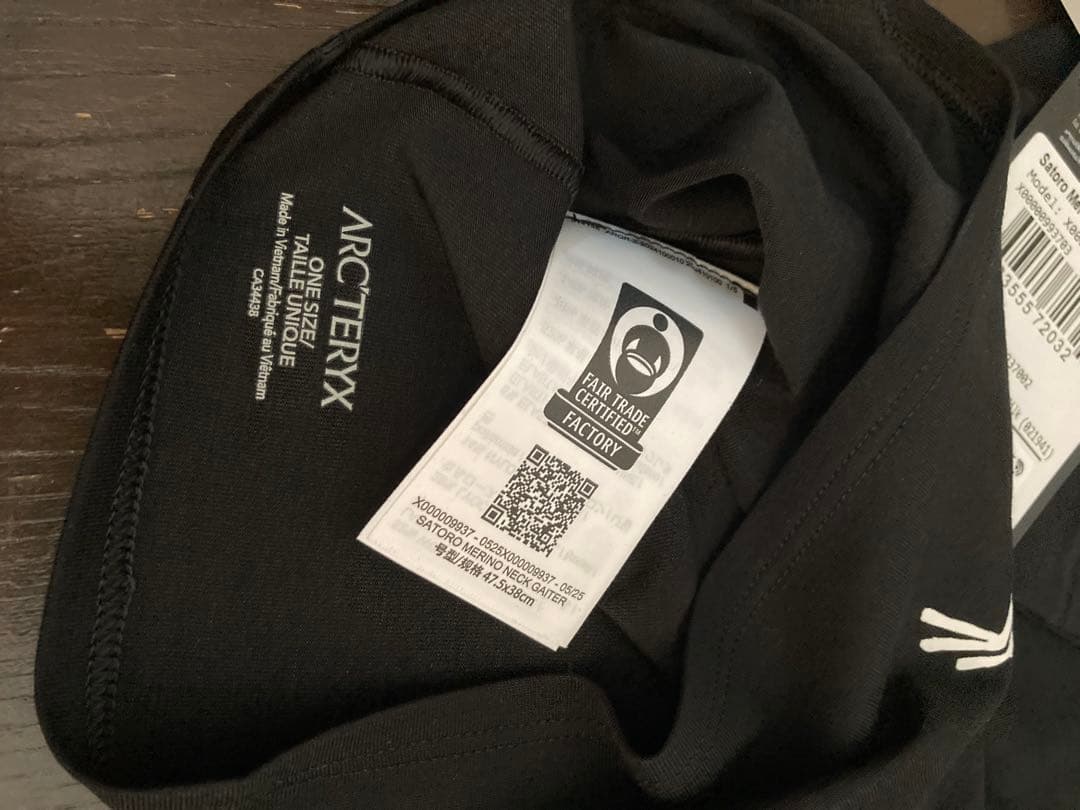 アークテリクス サトロ メリノ ネックゲイター サイズ フリー ブラック