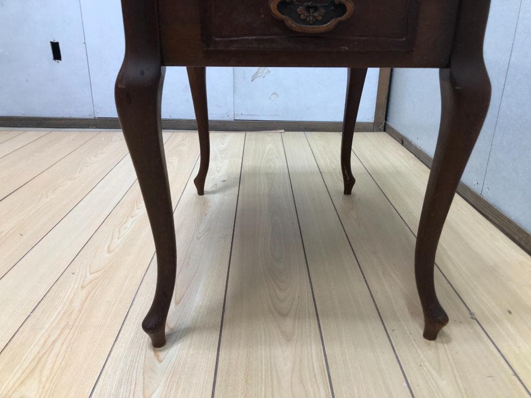 【マルニ木工】 猫脚 サイドテーブル 引き出し付 オールドマルニ 250402-