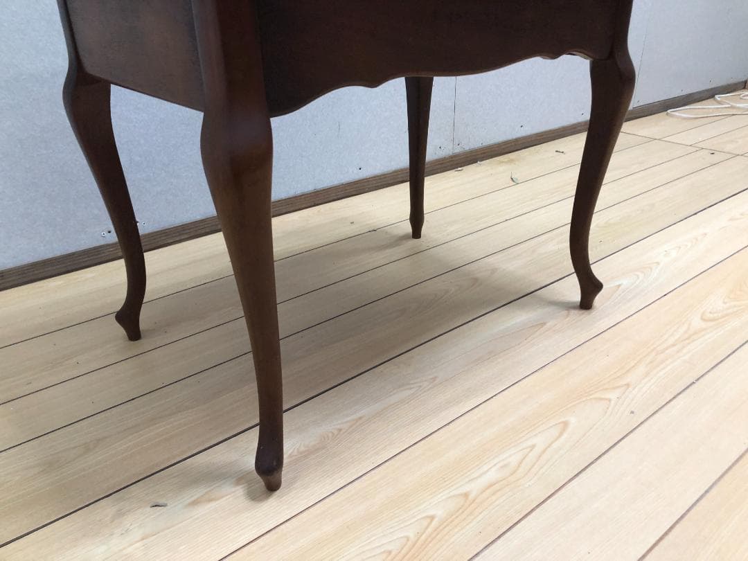 【マルニ木工】 猫脚 サイドテーブル 引き出し付 オールドマルニ 250402-