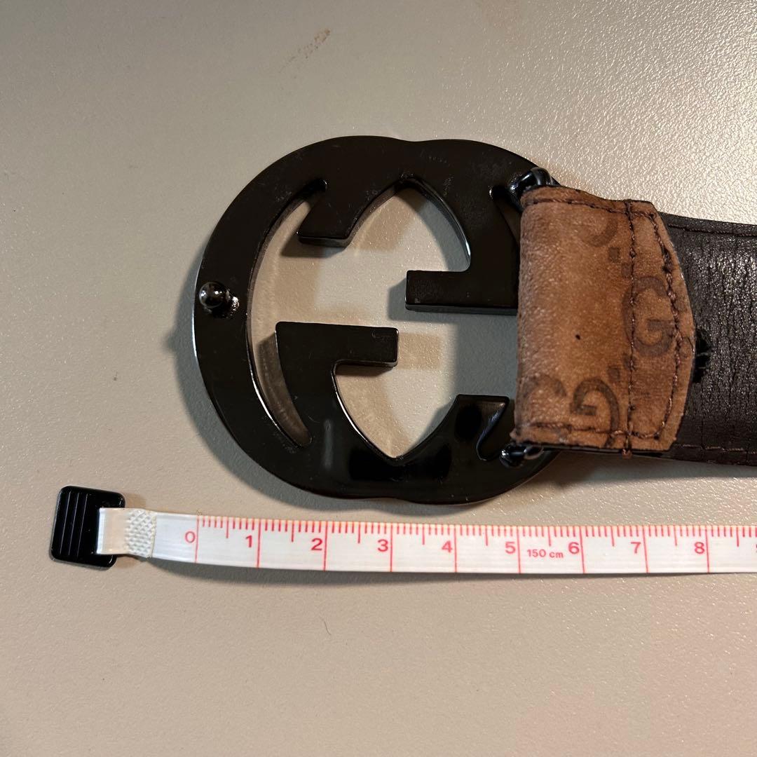 GUCCIグッチGGパターン ブラウン　スエードレザーベルト