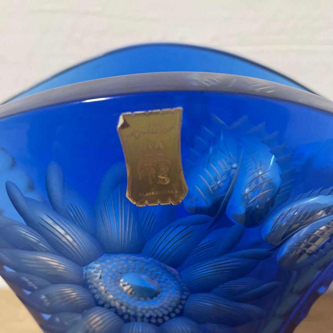 マイセン　クリスタル　フラワーベース　花瓶　ブルー