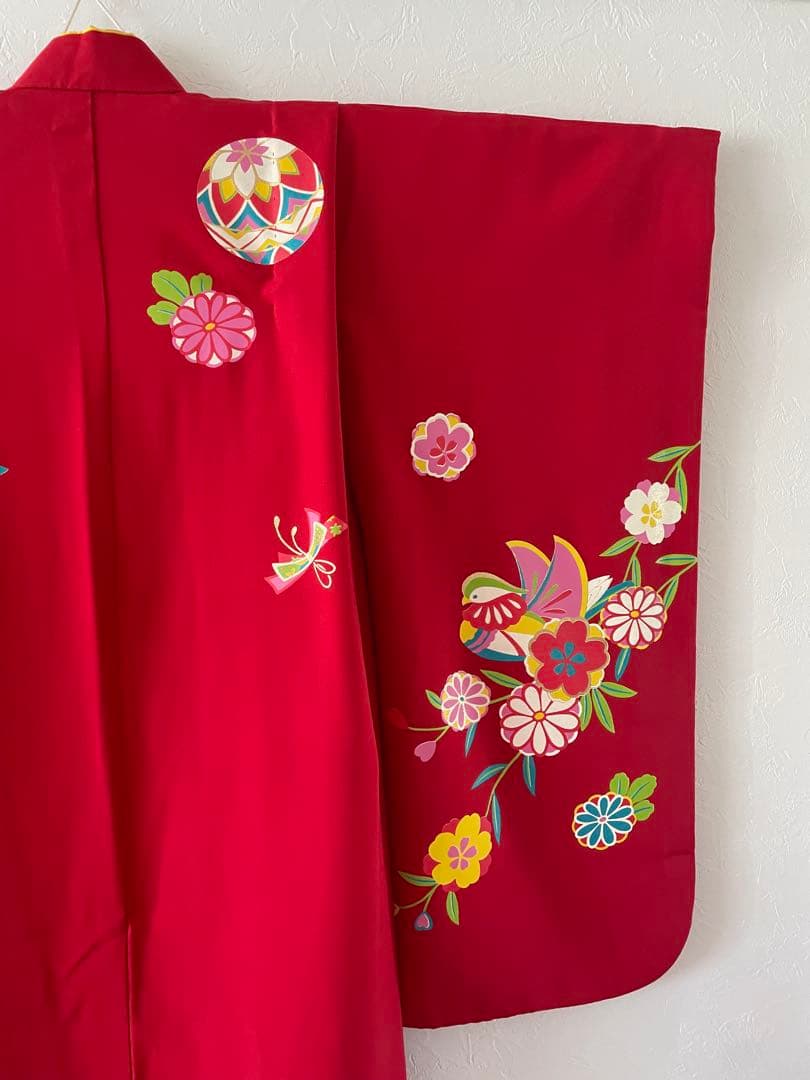 美品　七五三　大きめ7歳　8歳　正絹お着物セット　大四つ身