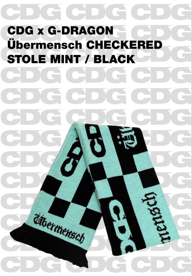 小物 CDG x G-DRAGON Checkered Stole Mint