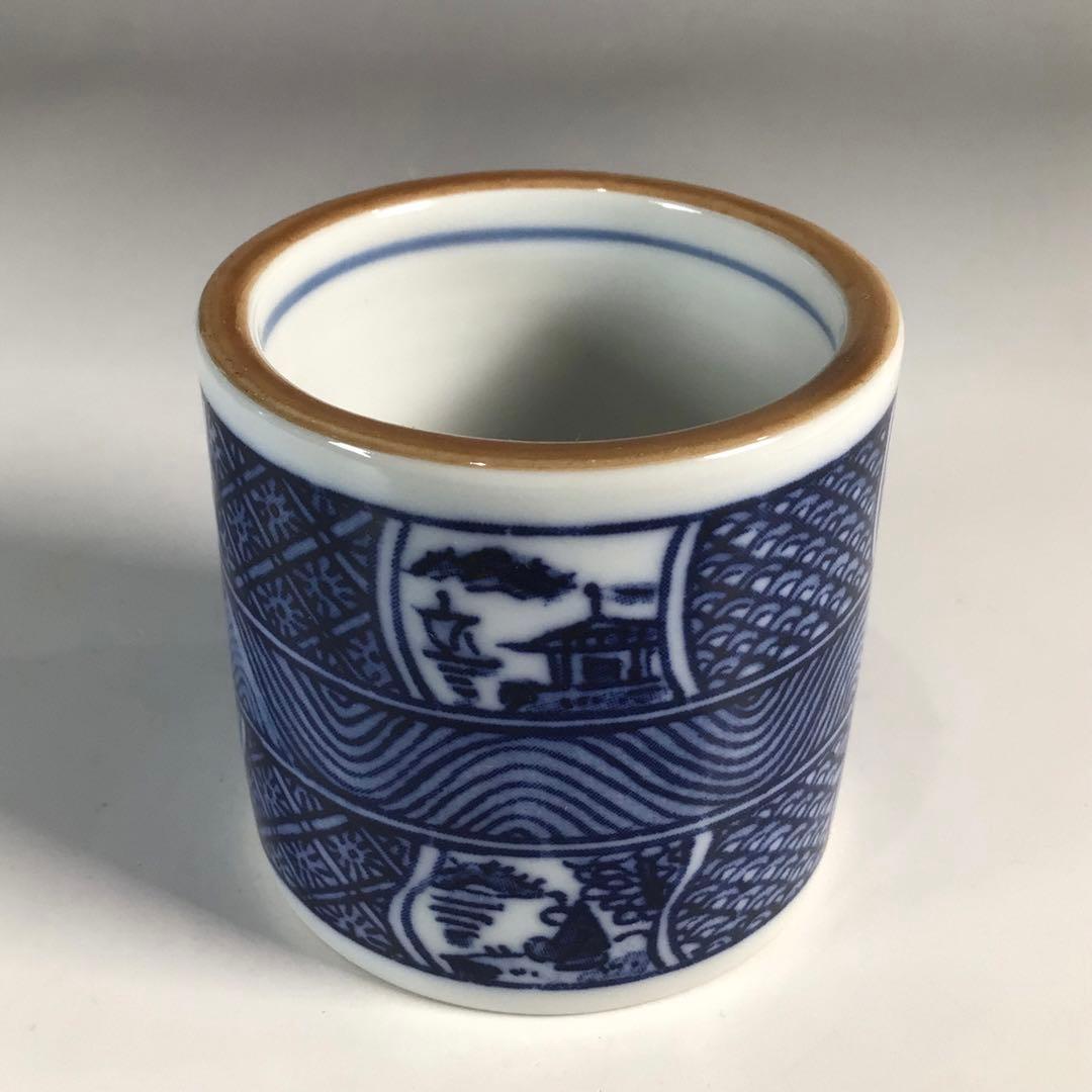 Ｎ３９１　皆具　『京焼　貴山造』『染付祥瑞文』『水指　建水　蓋置　杓立』　共箱