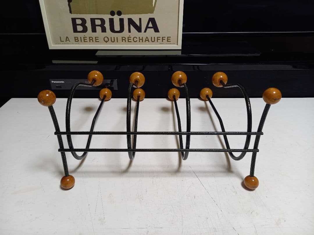 1970's　北欧　ミッドセンチュリー　モダン　ウッドボール　マガジンラック