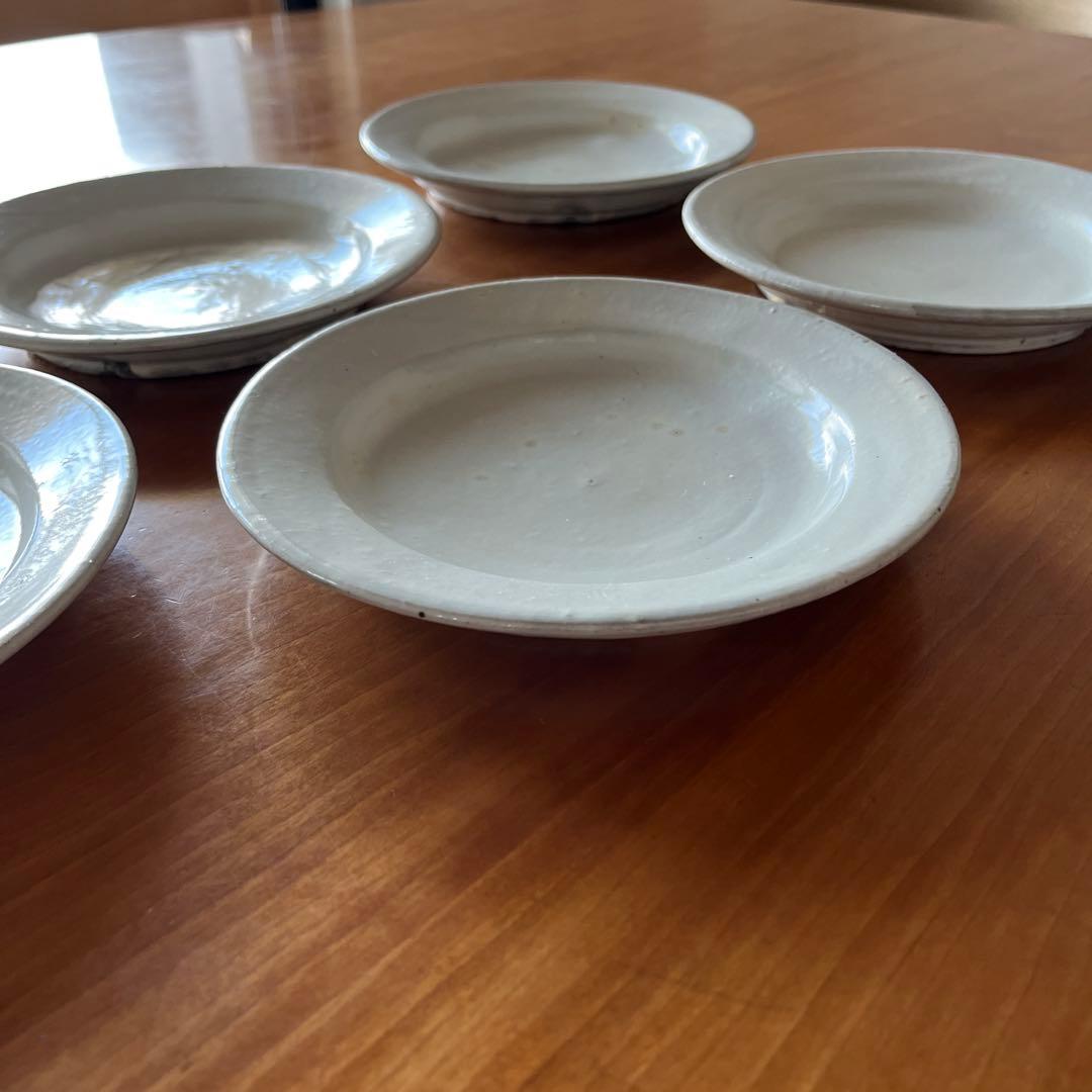 福永芳治　粉引六寸皿　5枚セット