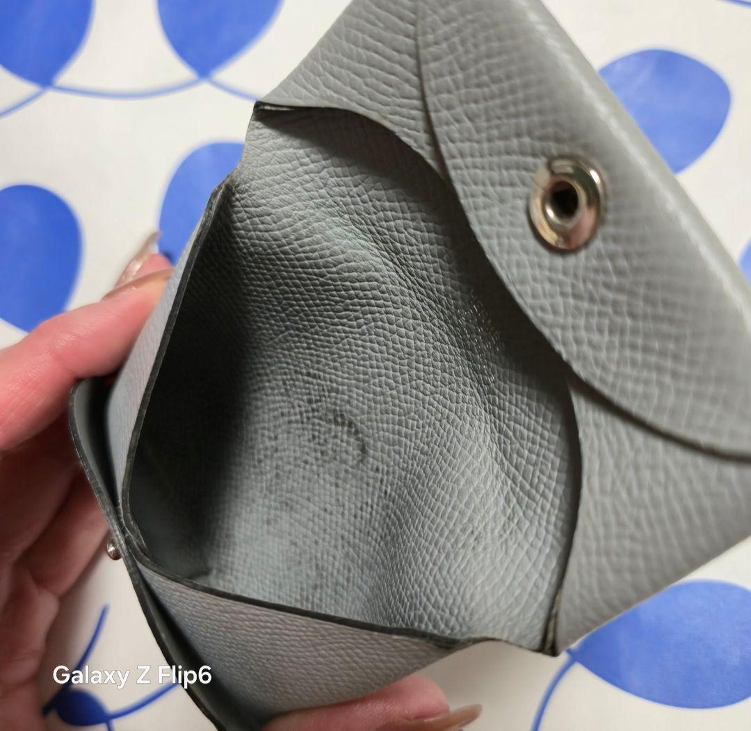 紋次郎☆HERMESバスティアブルーグラシア 鑑定済み小銭入れ