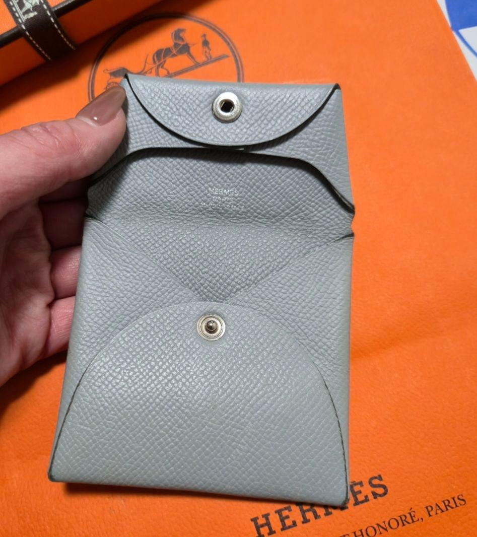 紋次郎☆HERMESバスティアブルーグラシア 鑑定済み小銭入れ