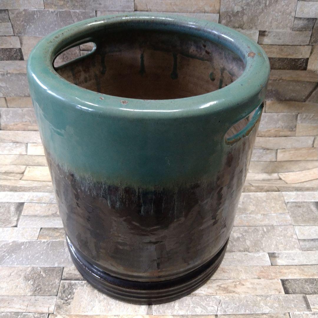 火鉢　3個セット　ばら売り可能　セラミックプランター 緑と黒