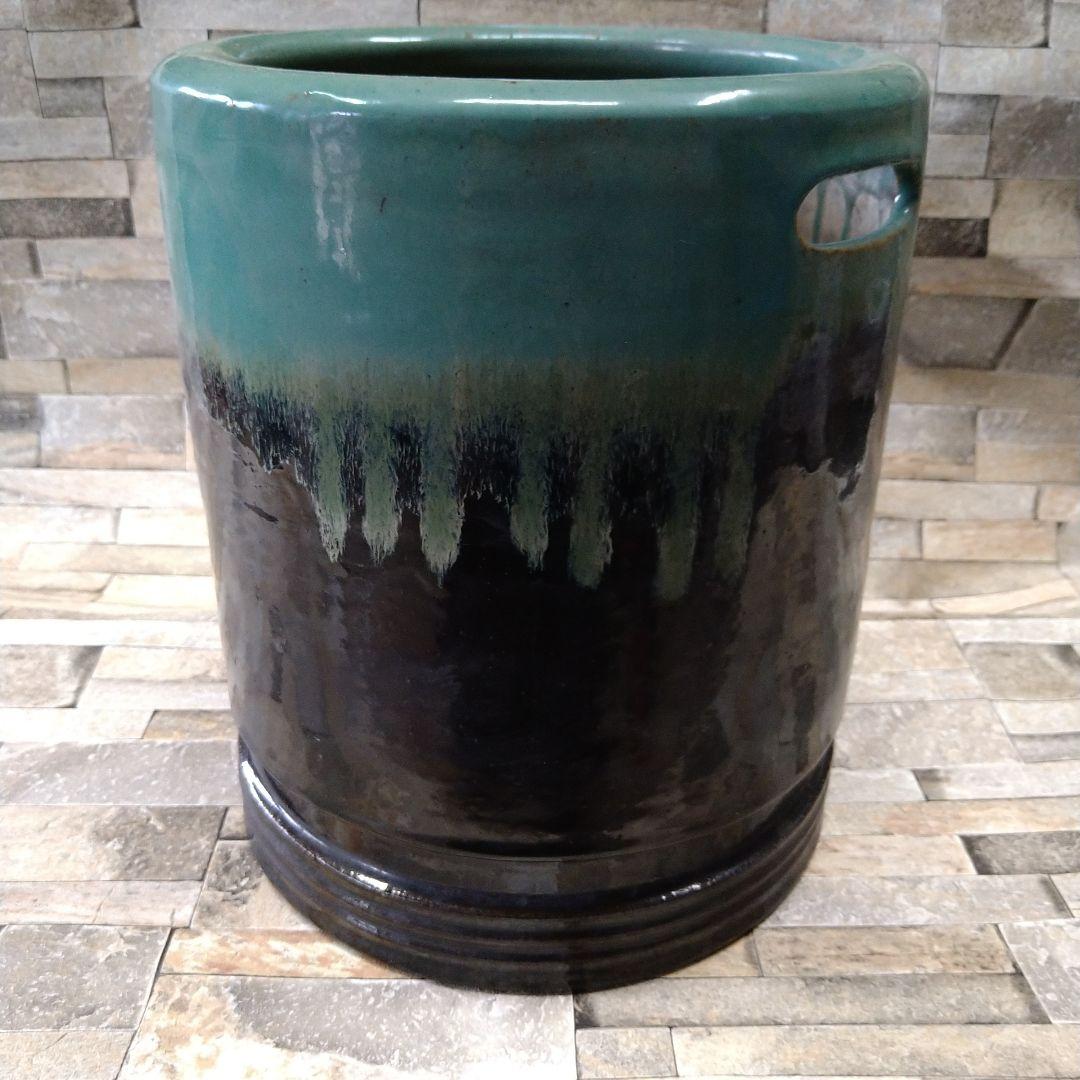 火鉢　3個セット　ばら売り可能　セラミックプランター 緑と黒