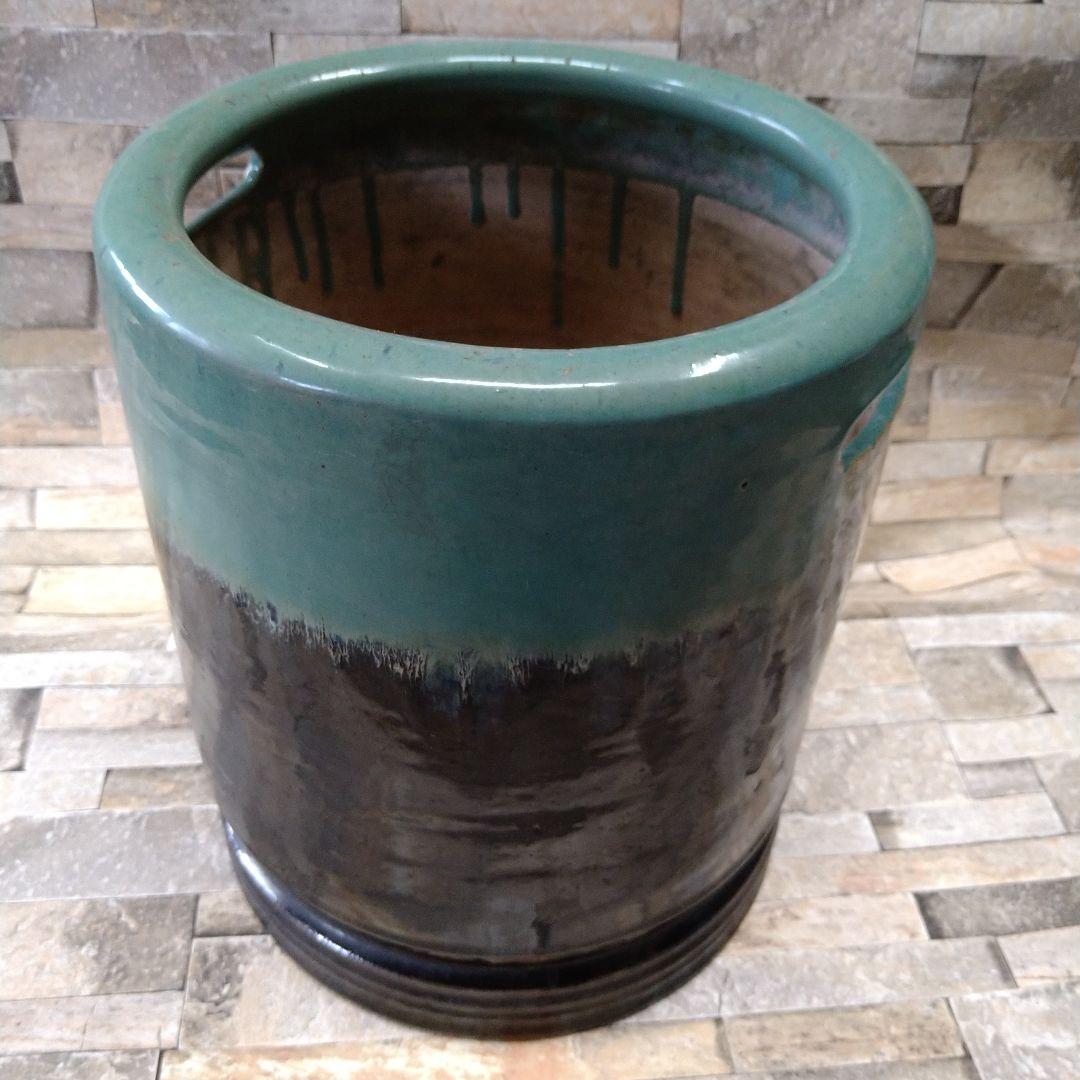 火鉢　3個セット　ばら売り可能　セラミックプランター 緑と黒