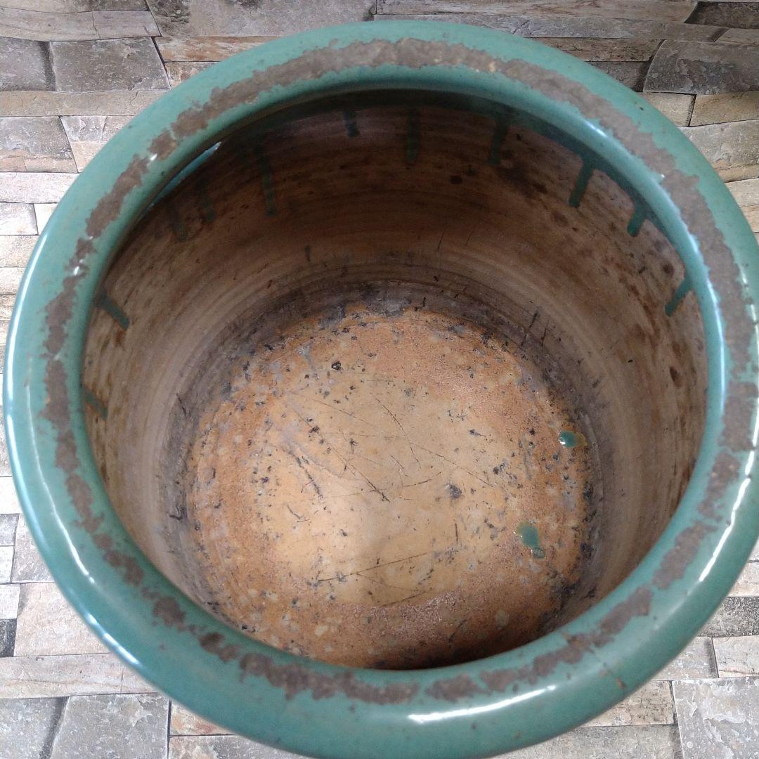 火鉢　3個セット　ばら売り可能　セラミックプランター 緑と黒